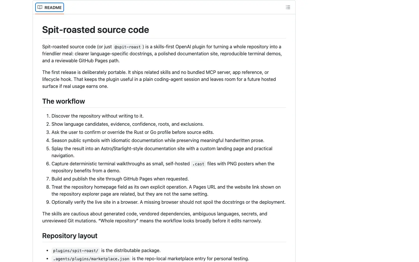 codex-spit-roast-plugin README preview