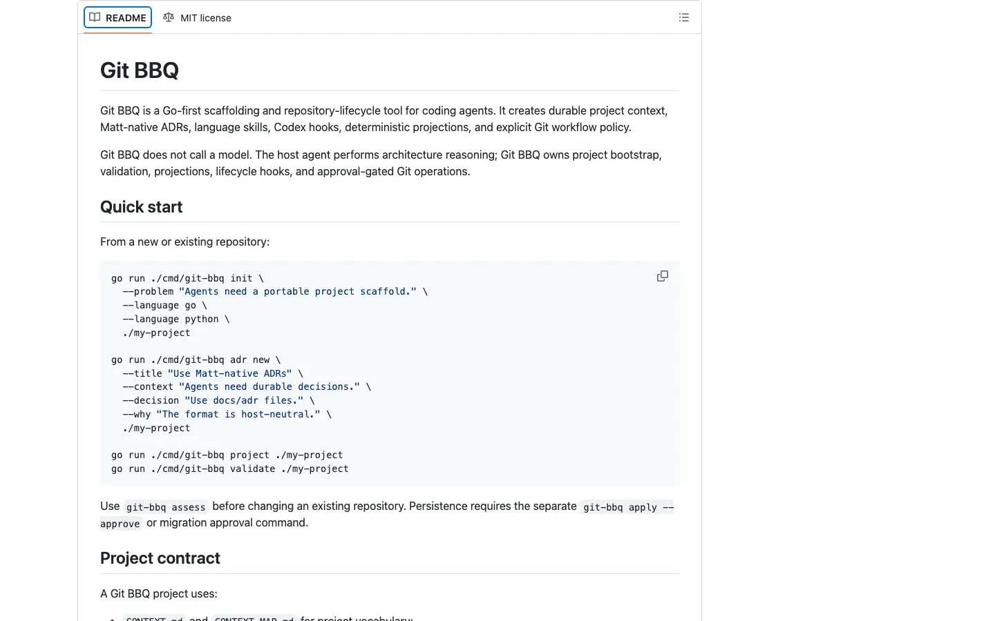 Git BBQ repository README preview